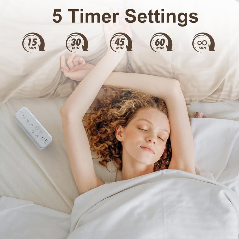 Raynic White Noise Machine, 42 Soothing Sounds Noise Machine, Rechargeable Battery Sound Machine with 8 Volumes, 5 Timers, Type-C Port, Headphone Jack for Baby, Adult, Home, Travel, Office - Image 5