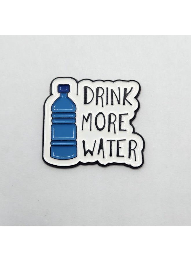 Kipfy Drink More Water Metal Sticker for iPhone and Smartphones, Glossy Finish, Blue, Rectangular, 3M Adhesive Backing - Image 1