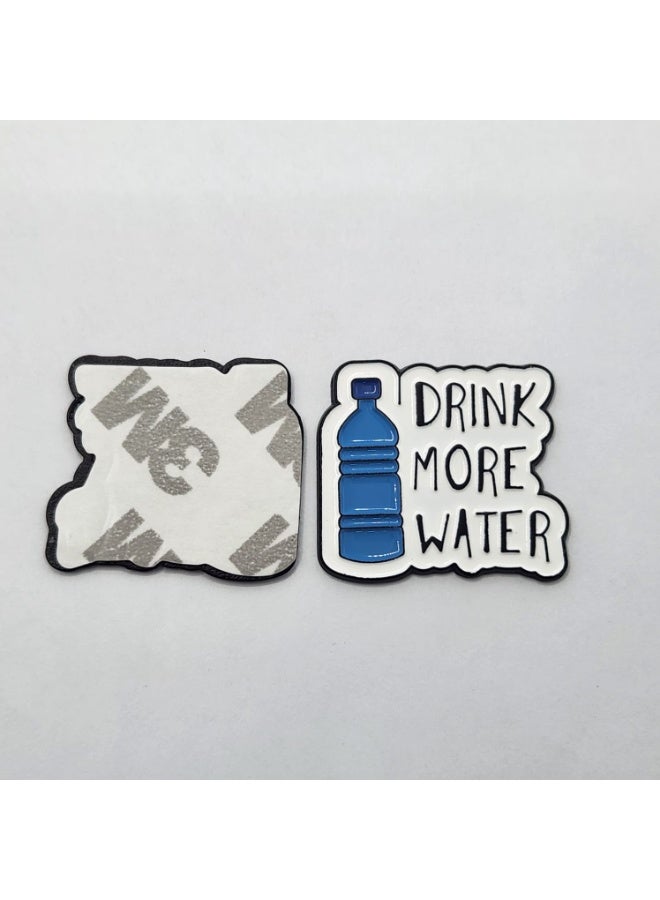 Kipfy Drink More Water Metal Sticker for iPhone and Smartphones, Glossy Finish, Blue, Rectangular, 3M Adhesive Backing - Image 2