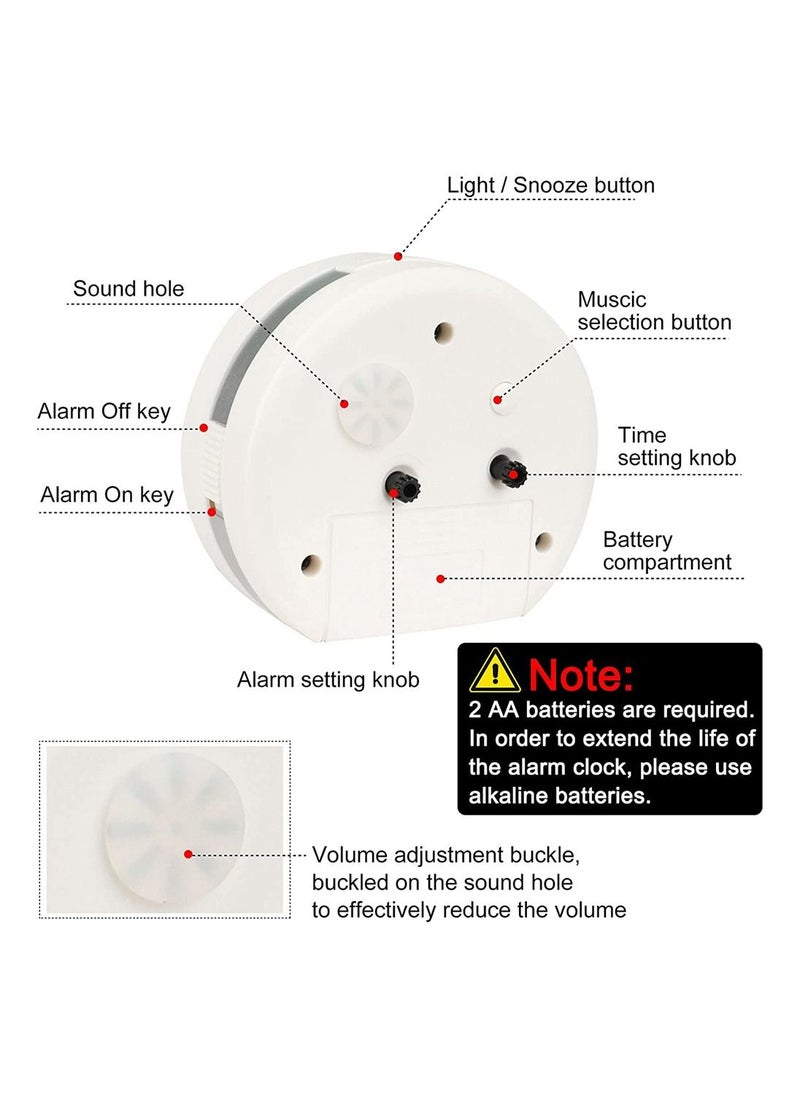 Generic - 1 Piece Analog Alarm Clock 4 Inch Ultra Silent No Tick Small Clock with Snooze and Night Light Battery Powered Travel Alarm Clock - Image 1
