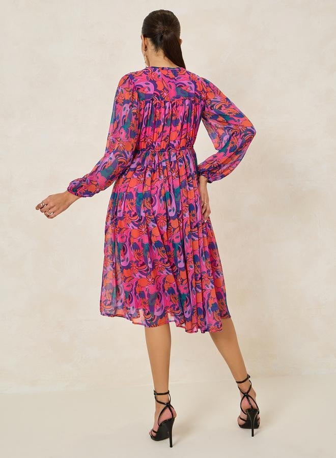 ستايلي فستان ميدي بطبعة زهور - Image 4