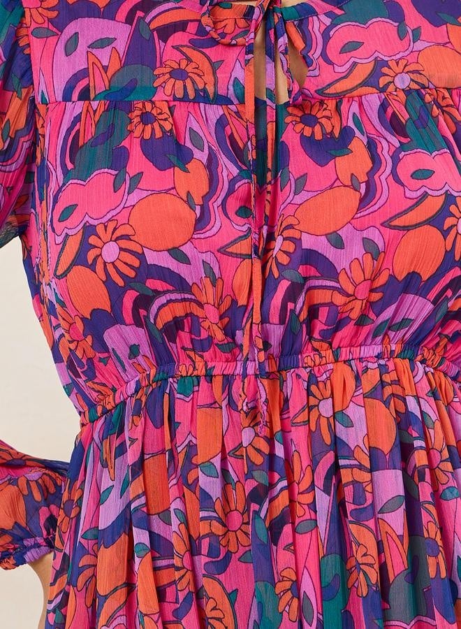 ستايلي فستان ميدي بطبعة زهور - Image 3