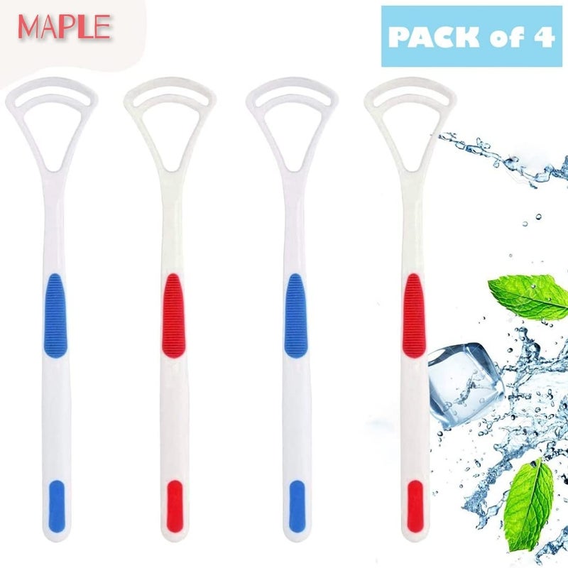 Maple Tongue Cleaner (Pack of 4) For Men Women | Fresh Breath & Bacteria Removal | Improved Taste Sense & Oral Hygiene | Safe & Easy to Use | Tongue Scraper To Prevent Bad Breath | Flexible Handle - Image 2