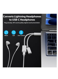 SYOSI 2IN1 USB C to Lightning Headphone Audio Adapter with 60W Charge for iPhone 15 Pro Max,Male USBC to Female Lightning Earphone Converter with USB C Fast Charge Splitter for iPad 10,Not for DataandOTG  - Image 3