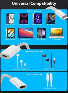 SYOSI 2IN1 USB C to Lightning Headphone Audio Adapter with 60W Charge for iPhone 15 Pro Max,Male USBC to Female Lightning Earphone Converter with USB C Fast Charge Splitter for iPad 10,Not for DataandOTG  - Image 5