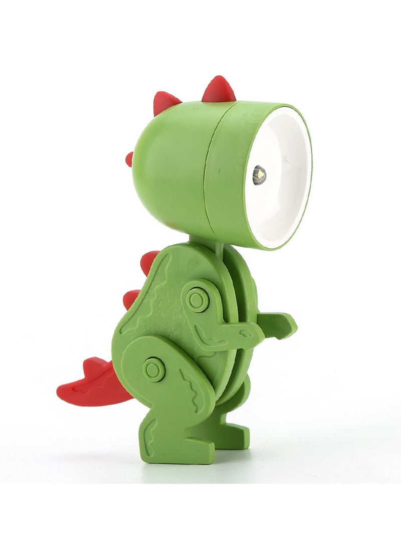 Cartoon Toy Ambient Light Mini Small Table Lamp Cartoon Folding Dinosaur LED Light Green  - Image 1