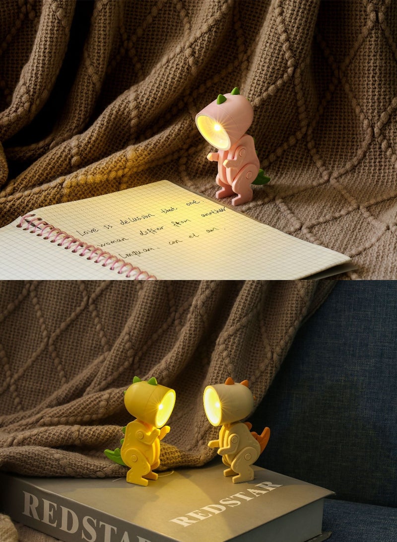 Cartoon Toy Ambient Light Mini Small Table Lamp Cartoon Folding Dinosaur LED Light Green  - Image 3