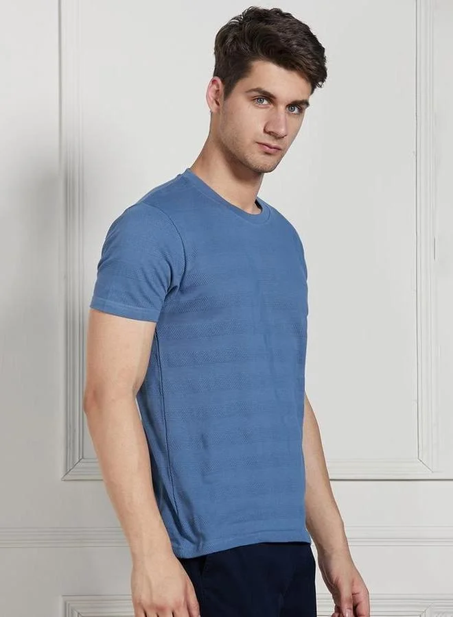 Dennis Lingo Dennis lingo Men Textured Cotton Crew Neck T-Shirt