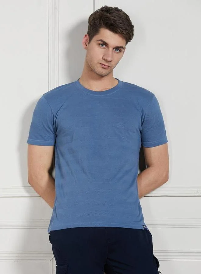 Dennis Lingo Dennis lingo Men Textured Cotton Crew Neck T-Shirt