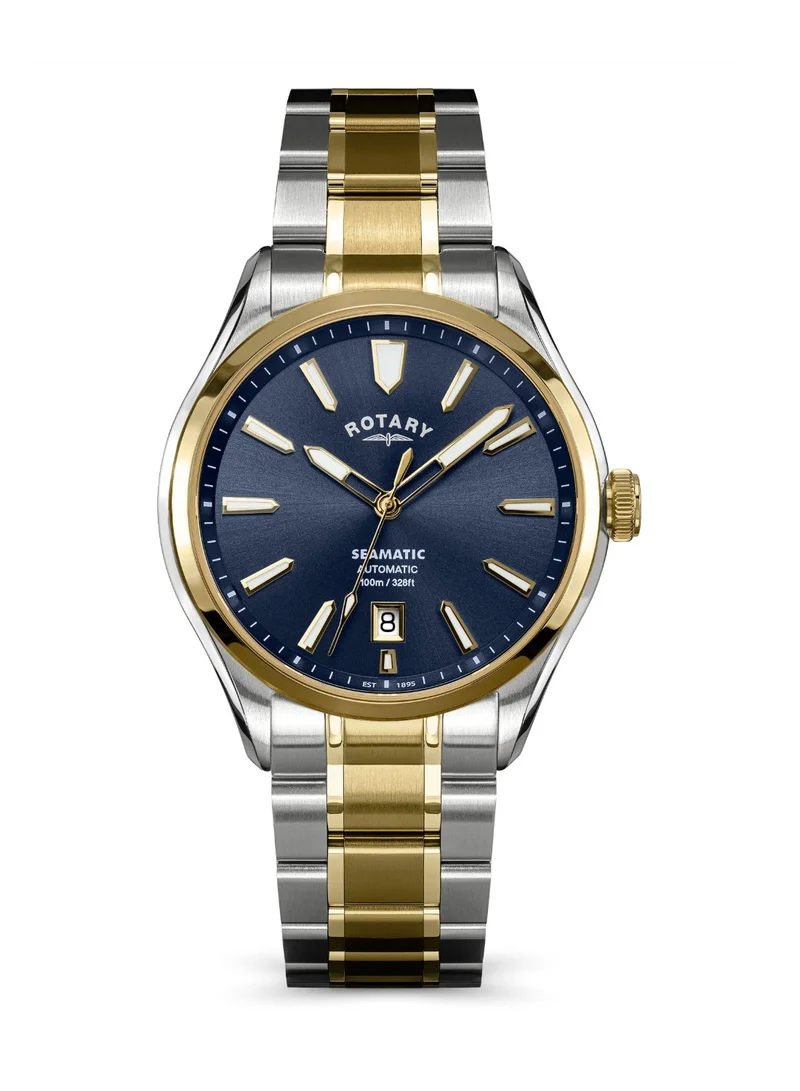 Rotary Men's Seamatic 100 Automatic Watch, 40 mm, Blue Dial, Two-Tone Steel Bracelet