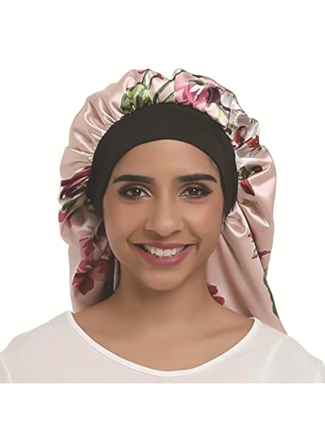 Zaboon Satin Bonnet Sleep Cap Extra Large Silk Bonnet With Soft Elastic Band Night Sleeping Hair Cap Night Hat For Women Natural Hair Long Curly Hair Dreadlocks Braids - Image 3