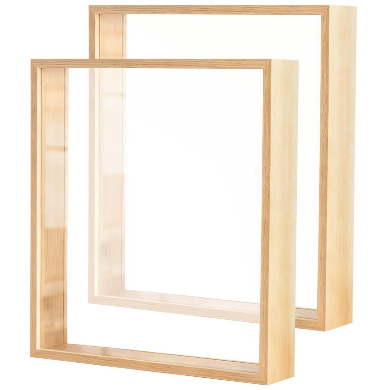 Two Pack 8x10 Inch Wooden Shadow Box Frame With Double Acrylic Front - Image 5