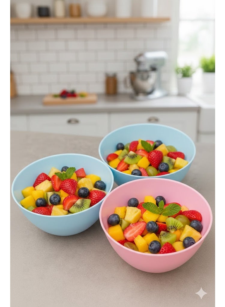 فافيلا طقم بولة من البلاستيك عالي الجودة- 3 قطع- مقاس صغير-متعدد الالوان - Image 3