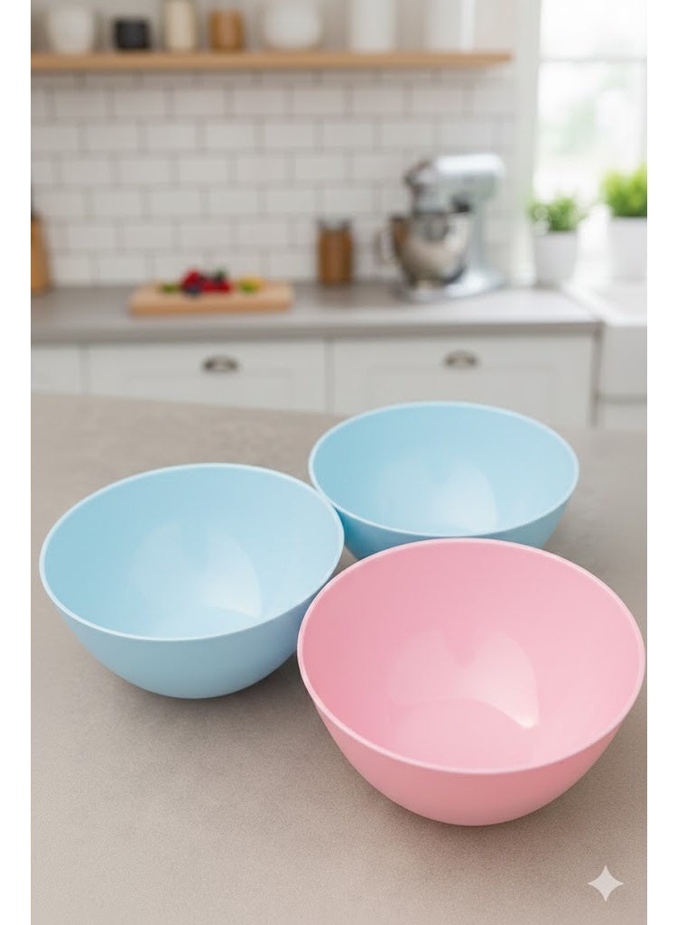 فافيلا طقم بولة من البلاستيك عالي الجودة- 3 قطع- مقاس صغير-متعدد الالوان - Image 1