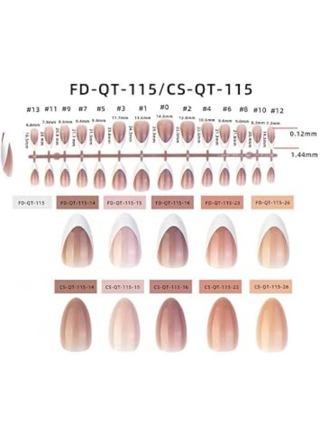 French manicures (French style - style) in a skin tone gradient, 120 pieces - Image 3
