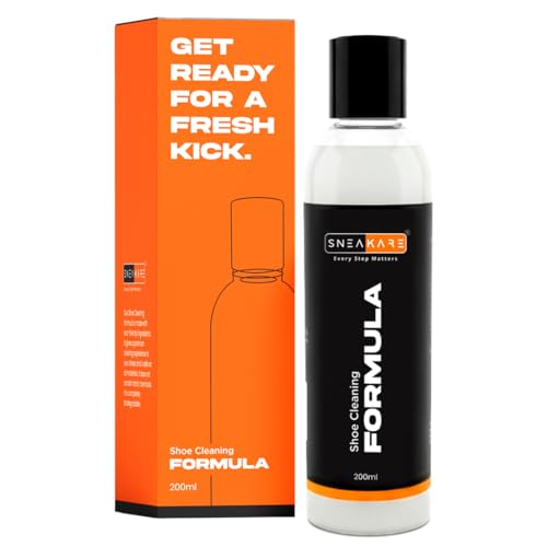 SNEAKARE Shoe Cleaning Formula 200ml - Shoes Cleaner for Leather, Canvas, Mesh, Sneakers - Peach Fragrance Formula for Deep Shoe Cleaning -Travel Friendly Dirty Shoes Cleaner - Image 1