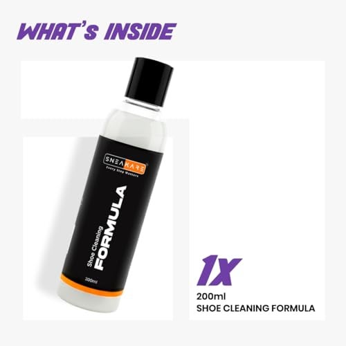 SNEAKARE Shoe Cleaning Formula 200ml - Shoes Cleaner for Leather, Canvas, Mesh, Sneakers - Peach Fragrance Formula for Deep Shoe Cleaning -Travel Friendly Dirty Shoes Cleaner - Image 3