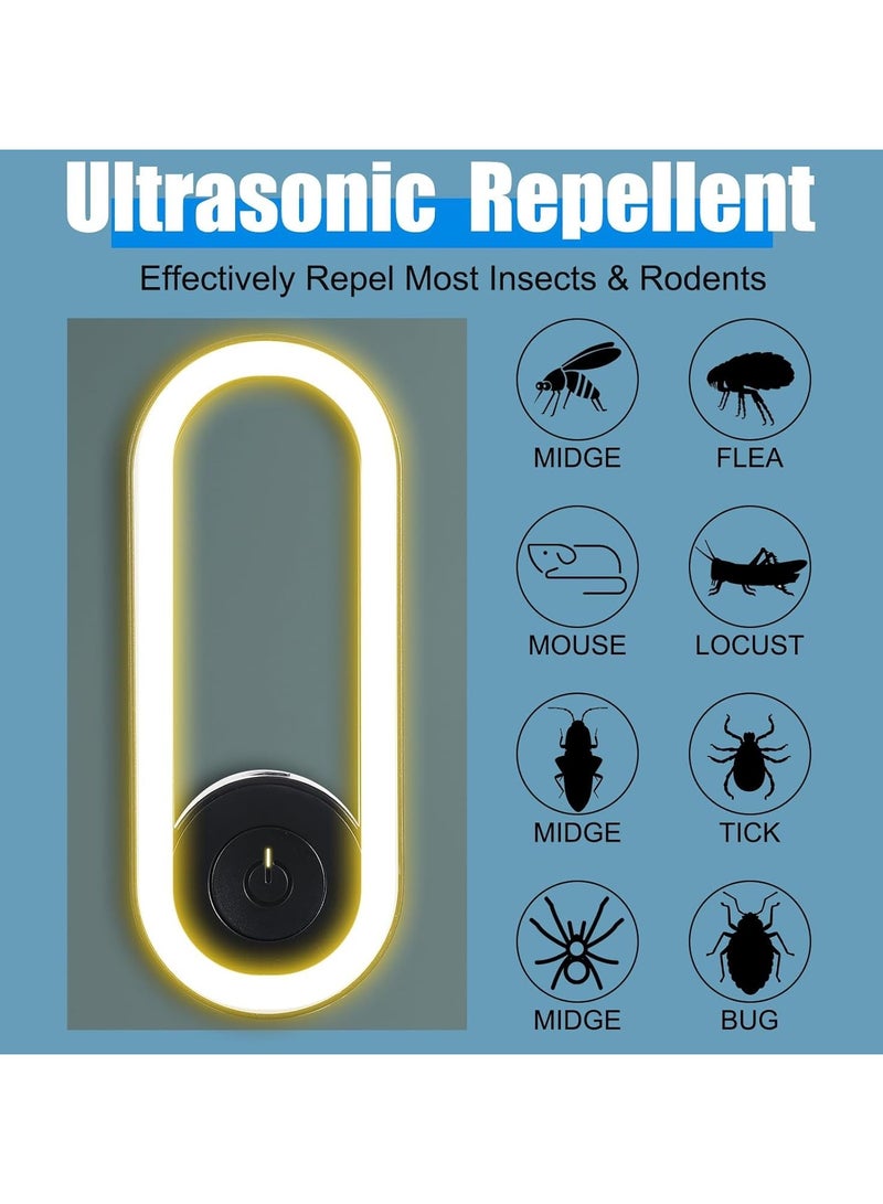 Ultrasonic Electronic Pest Repeller with LED Night Light Non-Toxic Mosquito, Insect, Spider Killer for Home Office Use - Image 2