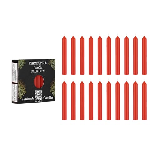 PROSPERRO LUMO by Parkash Unscented Chime Wax Candles- Red, Set of 20 - Image 3