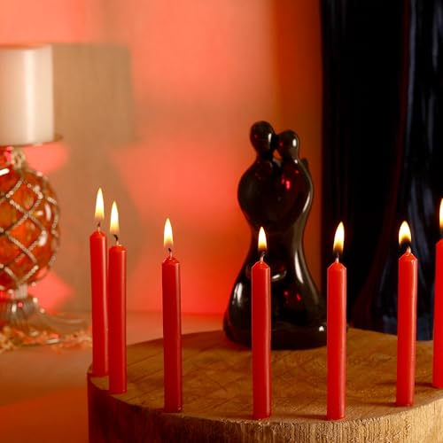 PROSPERRO LUMO by Parkash Unscented Chime Wax Candles- Red, Set of 20 - Image 1