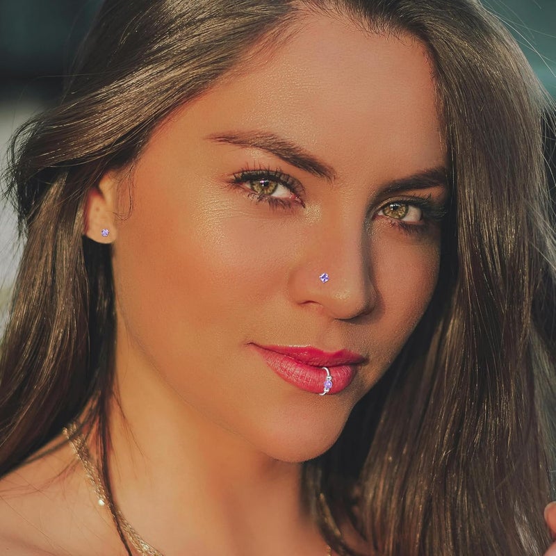 ONESING 9-40 Pcs Nose Rings - Hoops, Studs & L Shape - Hypoallergenic Stainless Steel Nose Piercings for Women & Men - Image 5