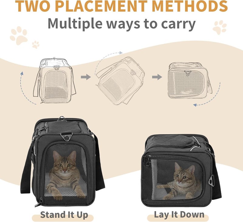 Petsfit Transport Bag for Cat and Dog Bag, Airplane, Fly Bag for Dogs and Transport Box Cat Fly-Appropriate Pet Bag, Safe Transportation in Car, Plane and Train, S/Black - Image 3