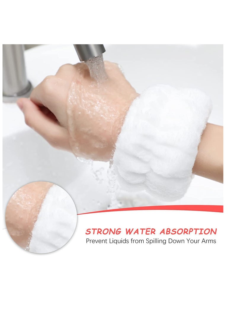 AROAQ SPA Headband Face Wash Wristband and Headband Set Microfiber Wristbands Wrist Towels for Washing Face, Absorbent Wash Bands Wrist Scrunchies No Drip Cleansing Cuffs for Girls Black - Image 2