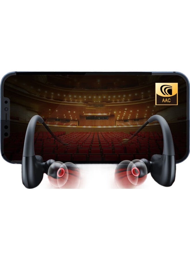 Dacom Athlete Sports Bluetooth Headphones, Wireless Earphones For Running, Dual-Ear Music Hanging Earphones, Suitable For Cycling, In-Ear Headphones, Compatible With Apple, Huawei, Xiaomi, Android, Black And Red - Image 3