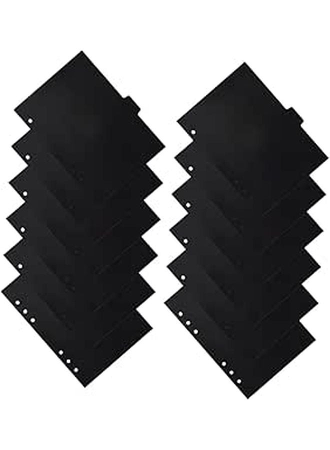 A5 6 Hole Black Pp Notebook Binder Dividers with Removable Tabs for Planning and Organization - Image 1