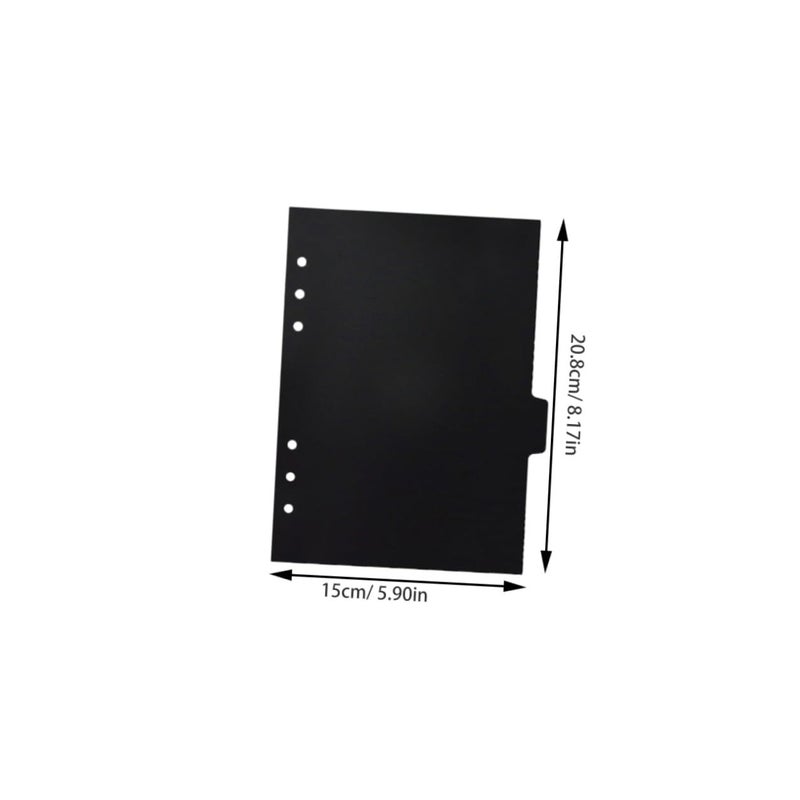 A5 6 Hole Black Pp Notebook Binder Dividers with Removable Tabs for Planning and Organization - Image 3