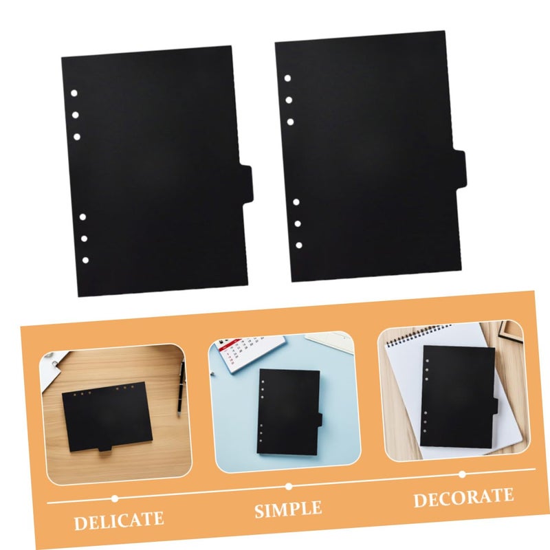 A5 6 Hole Black Pp Notebook Binder Dividers with Removable Tabs for Planning and Organization - Image 4