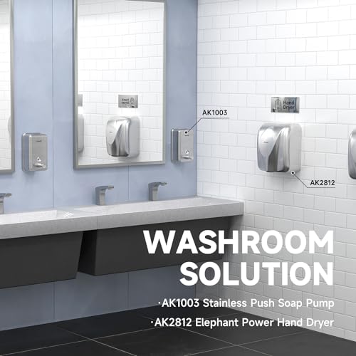 AIKE 37oz Surface Mount Stainless Steel Soap Dispenser for Commercial,Brushed Stianless Steel Finish Model AK1003 - Image 3