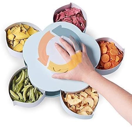 Imported Flower Candy Box Serving Rotating Tray for Dry Fruit, Candy, Chocolate, Snacks,Storage ContainerFlower Shape Container Serving Rotating Type Spice Storage - Image 3