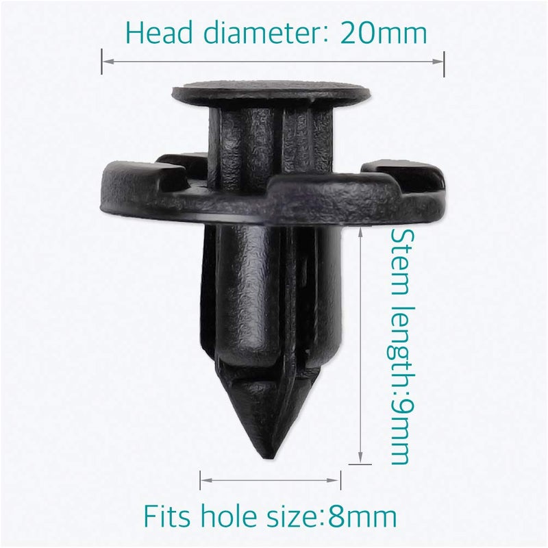 Lantee 50 Pcs Universal Fender Push Type Retainer Clips Fit for Nissan & Infiniti 01553-09321, 01553-2DR9A, Fit for Chrysler & Dodge MR328954 - Image 2