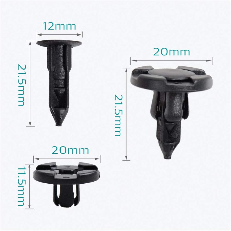 Lantee 50 Pcs Universal Fender Push Type Retainer Clips Fit for Nissan & Infiniti 01553-09321, 01553-2DR9A, Fit for Chrysler & Dodge MR328954 - Image 3