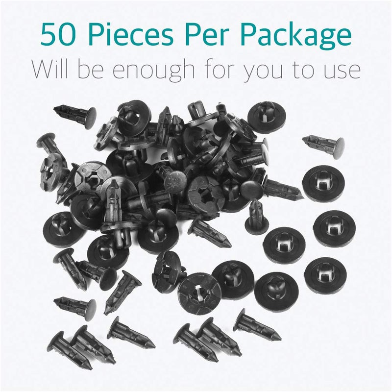 Lantee 50 Pcs Universal Fender Push Type Retainer Clips Fit for Nissan & Infiniti 01553-09321, 01553-2DR9A, Fit for Chrysler & Dodge MR328954 - Image 5