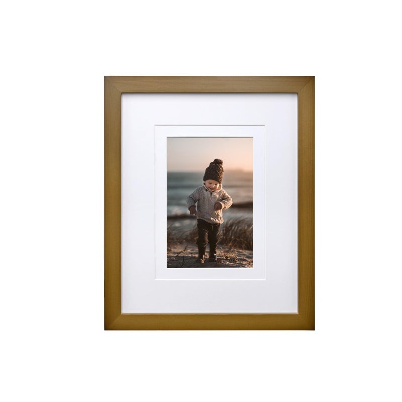 KINLINK 8x10 Picture Frames Brown Wood Frames with Acrylic Plexiglass for Pictures 4x6/5x7 with Mat or 8x10 without Mat  Tabletop and Wall Mounting Display  1 Pack