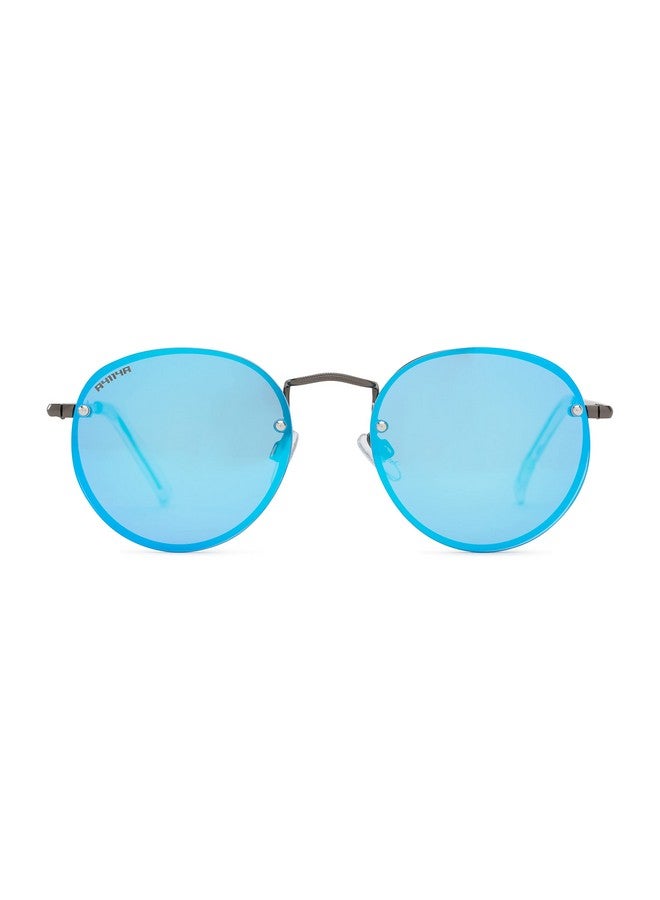 Foster Grant Sun Luv Positivity Rules Round Sunglasses, Satin Gunmetal, 53Mm,10260195.Com  - Image 3