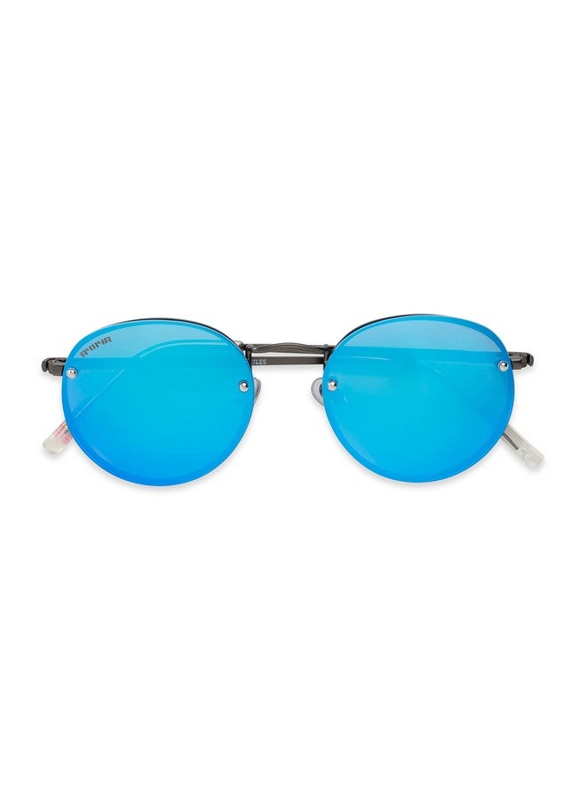 Foster Grant Sun Luv Positivity Rules Round Sunglasses, Satin Gunmetal, 53Mm,10260195.Com  - Image 2