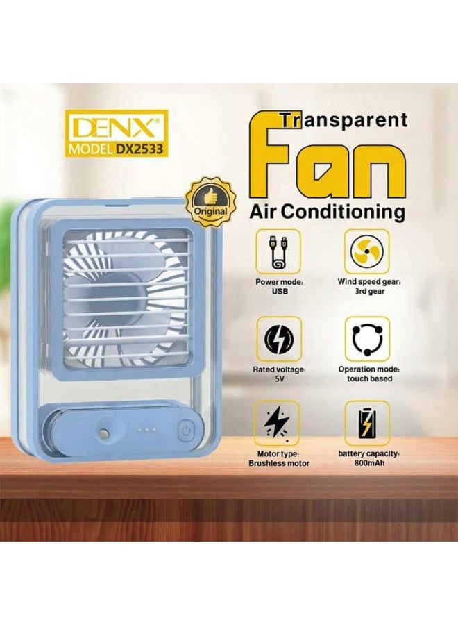 دينكس DX2533 مروحة تكييف هواء شفافة باللون الأزرق - Image 3