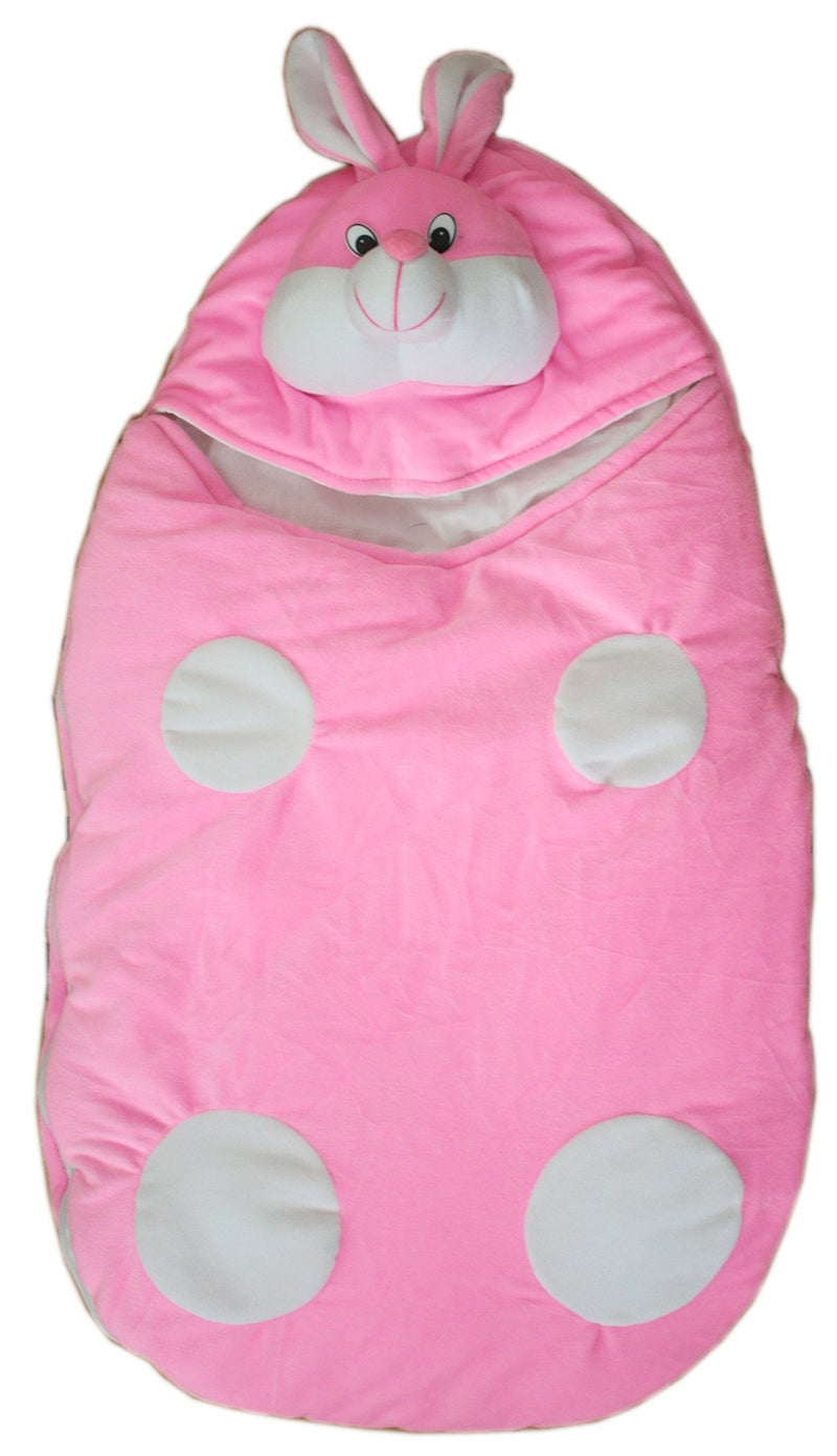 Amardeep Cute Cartoon Face Baby Sleeping Bag Cum Baby Carry Bag (Pink) - Image 1
