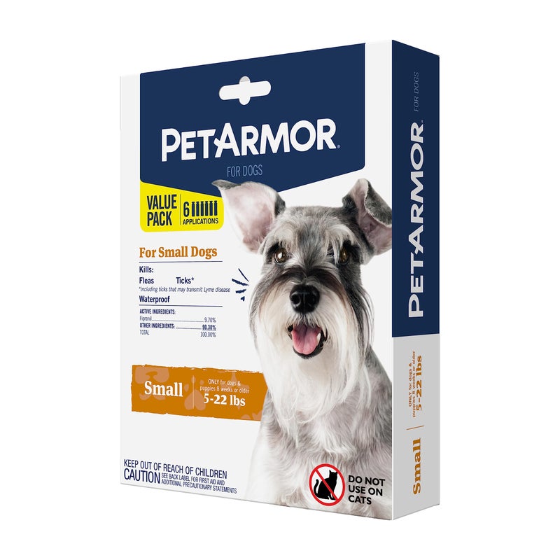 PetArmor for Dogs, Flea and Tick Treatment for Small Dogs (5-22 Pounds), Includes 6 Month Supply of Topical Flea Treatments - Image 1