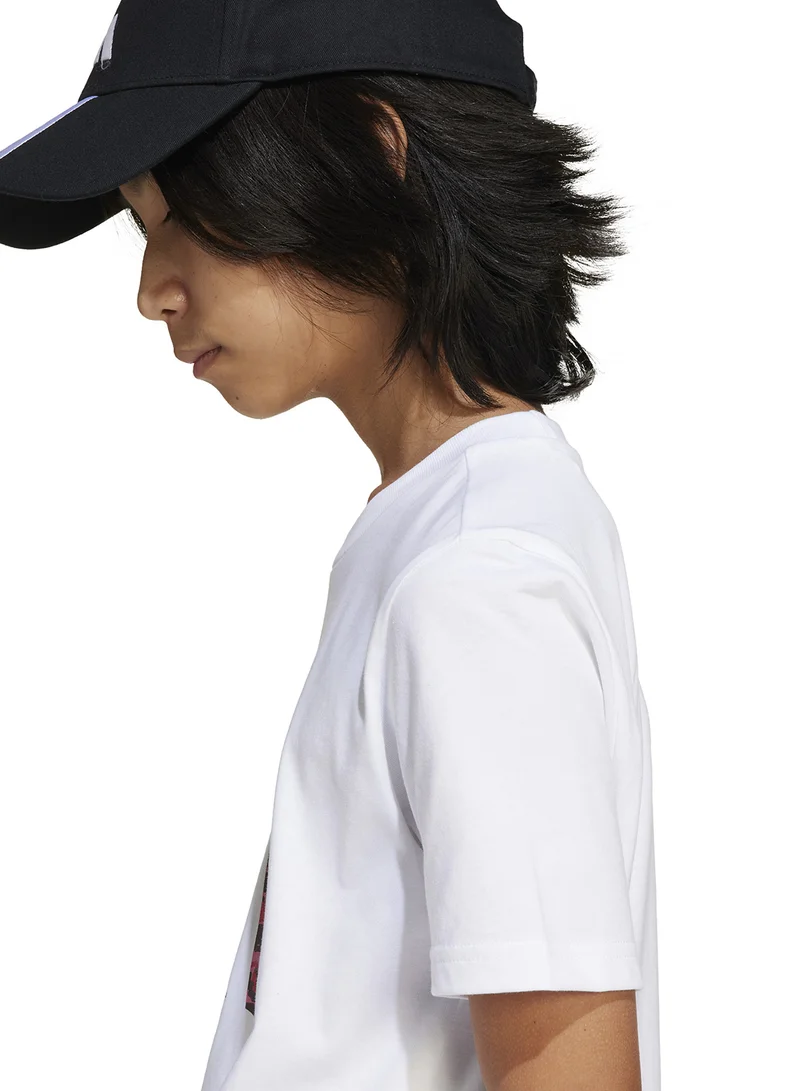 adidas تيشيرت برسومات مموهة للشباب