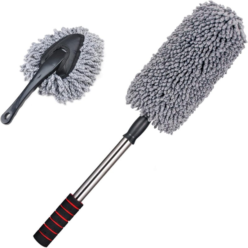 IPELY Microfiber Car Duster with Extendable Handle - Scratch Free Cleaning Tool - Image 1