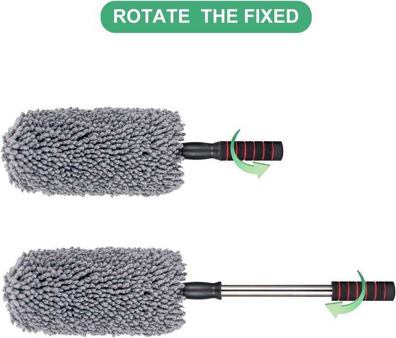 IPELY Microfiber Car Duster with Extendable Handle - Scratch Free Cleaning Tool - Image 2
