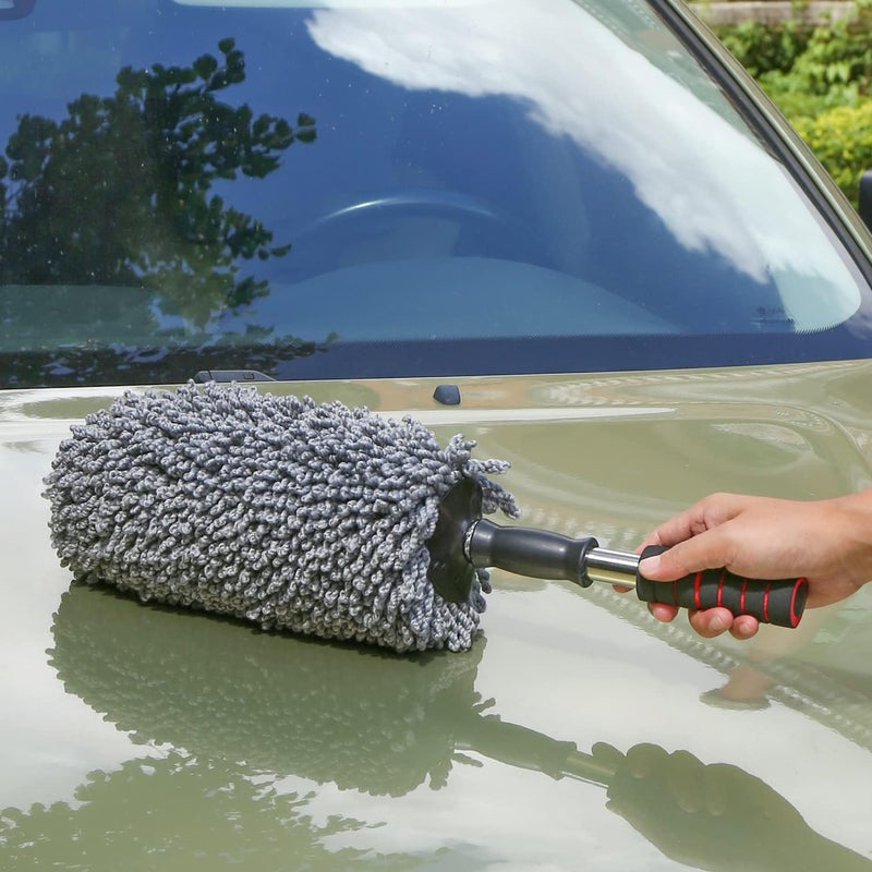IPELY Microfiber Car Duster with Extendable Handle - Scratch Free Cleaning Tool - Image 3