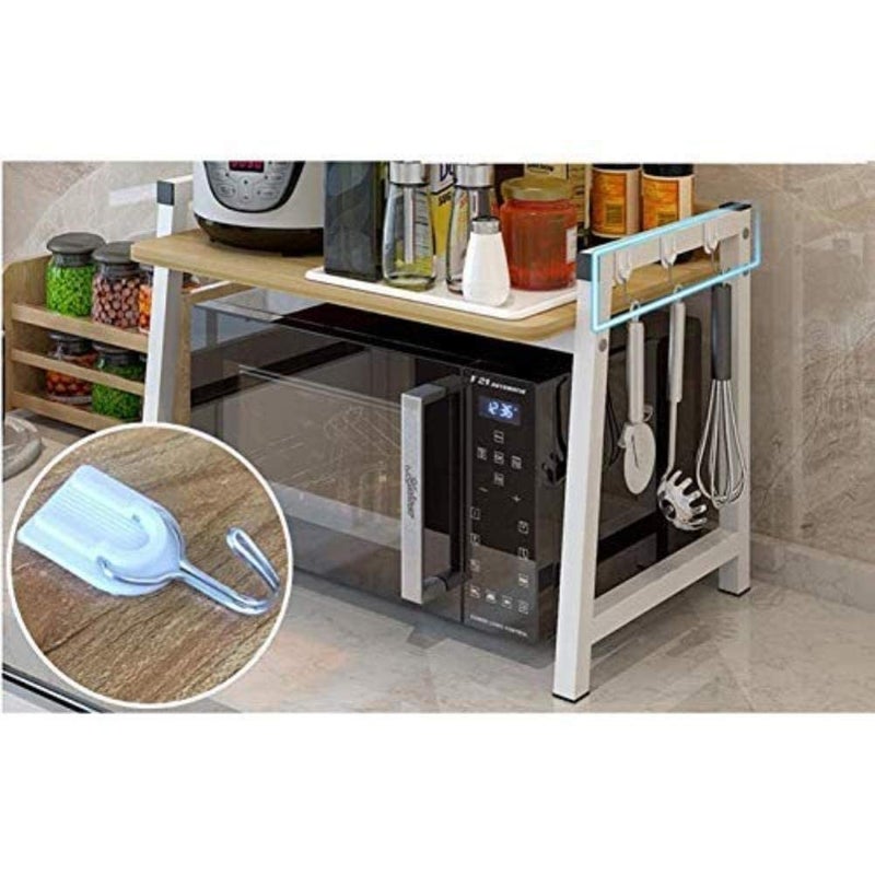 INDIDECOR INDIDECOR 29700 All New Space Saving Storage for Kitchen Microwave Oven Rack Stand Metal Single Layer Kitchen Storage Organiser Shelf54 34 42cm White  - Image 2