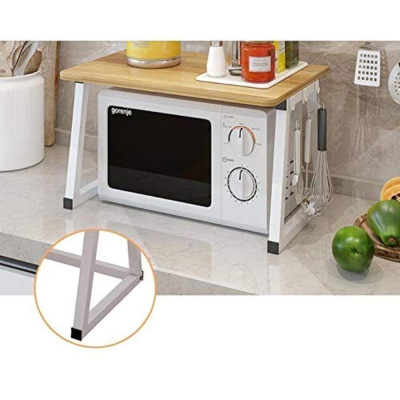 INDIDECOR INDIDECOR 29700 All New Space Saving Storage for Kitchen Microwave Oven Rack Stand Metal Single Layer Kitchen Storage Organiser Shelf54 34 42cm White  - Image 4