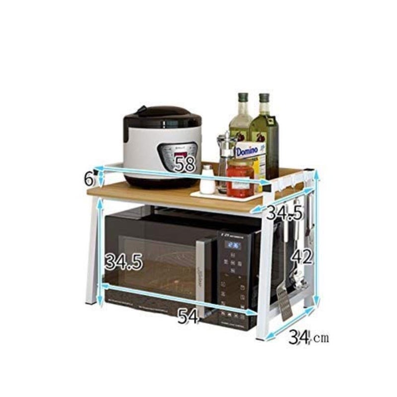 INDIDECOR INDIDECOR 29700 All New Space Saving Storage for Kitchen Microwave Oven Rack Stand Metal Single Layer Kitchen Storage Organiser Shelf54 34 42cm White  - Image 3