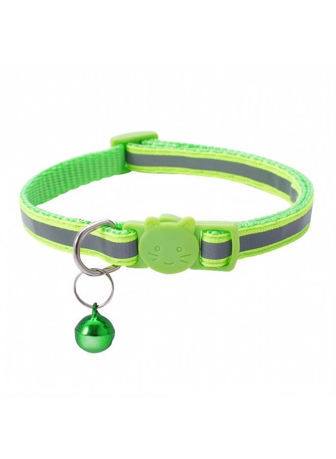 Red & Green Reflective Cat Collar Bundle, Safety Breakaway Buckle with Bell, Adjustable for Small Cats & Kittens, 2-Pack - Image 2
